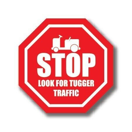 Ergomat 32in OCTAGON SIGNS - Stop Look for Tugger Traffic DSV-SIGN 1024 #1038 -UEN